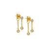 CZ Multi Bezel Front Back Drop Stud Earring