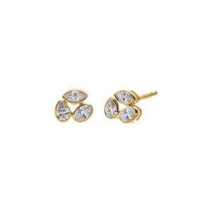 14K Gold Lab Grown Diamond Marquise/Oval/Pear Bezel Earring 14K - Adina Eden's Jewels
