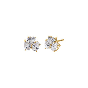 14K Gold Lab Grown Diamond Multishape Stud Earring 14K - Adina Eden's Jewels