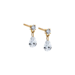 Lab Grown Diamond Drop Pear Stud Earring 14K