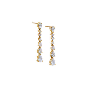 Lab Grown Diamond Multi Pear Drop Stud Earring