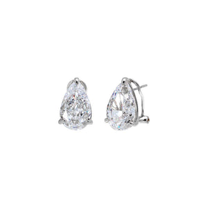 Silver CZ Fancy Pear Stud Earring - Adina Eden's Jewels