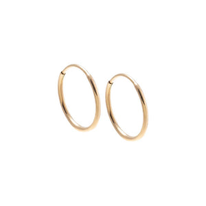 Solid Thin Rounded Endless Huggie Earring 14K