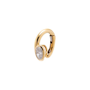 14K Gold Lab Grown Diamond Oval Bezel Ear Cuff 14K - Adina Eden's Jewels