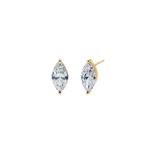 14K Gold Lab Grown Diamond Marquise Stud Earring 14K - Adina Eden's Jewels