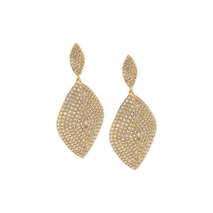 Bold Geometric Pave CZ Drop Earring