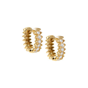 Diamond Spiked Huggie Earring 14K