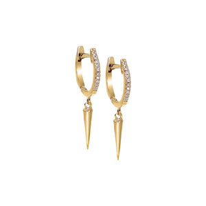 Diamond Spike Drop Huggie Earring 14K