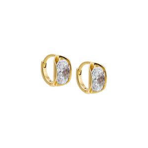 Gold Molten Crystal Clip Style Earring - Adina Eden's Jewels