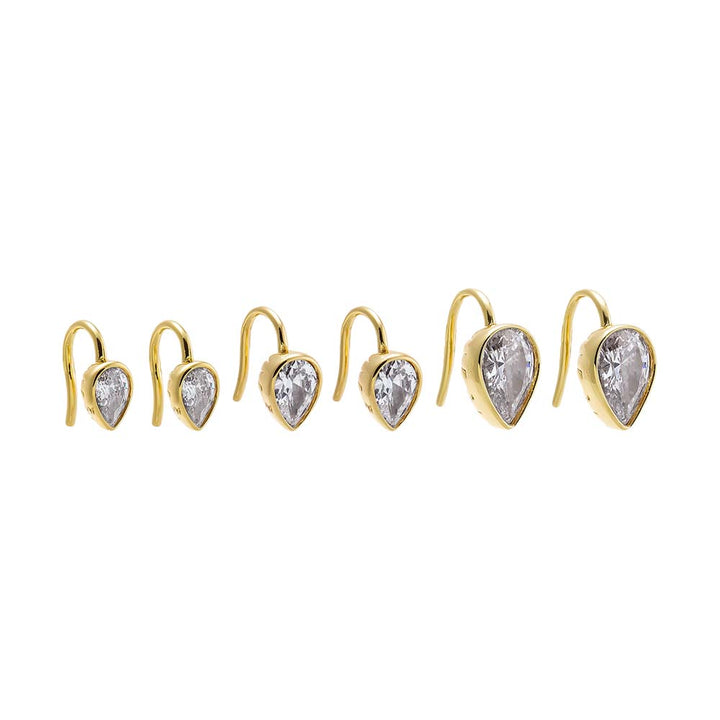 Faceted Teardrop Huggie Earring – Adina Eden