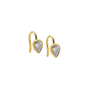 Gold / S Faceted Teardrop Huggie Earring - Adina Eden's Jewels