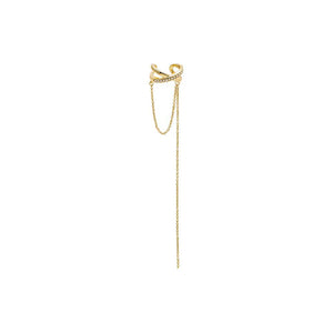 Gold Pavé Ball Chain X Ear Cuff - Adina Eden's Jewels