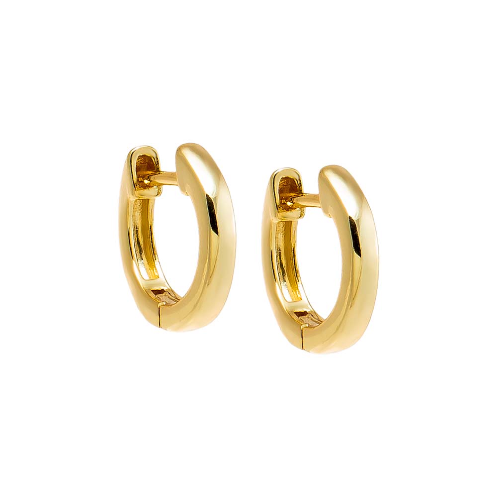 Gold Mini Solid Rounded Huggie Earring - Adina Eden's Jewels