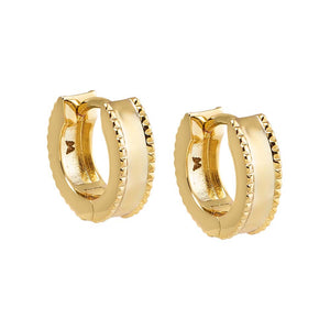 Gold Solid Spiked Wide Huggie Earring - Adina Eden's Jewels
