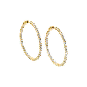 CZ Thin Round Hoop Earring