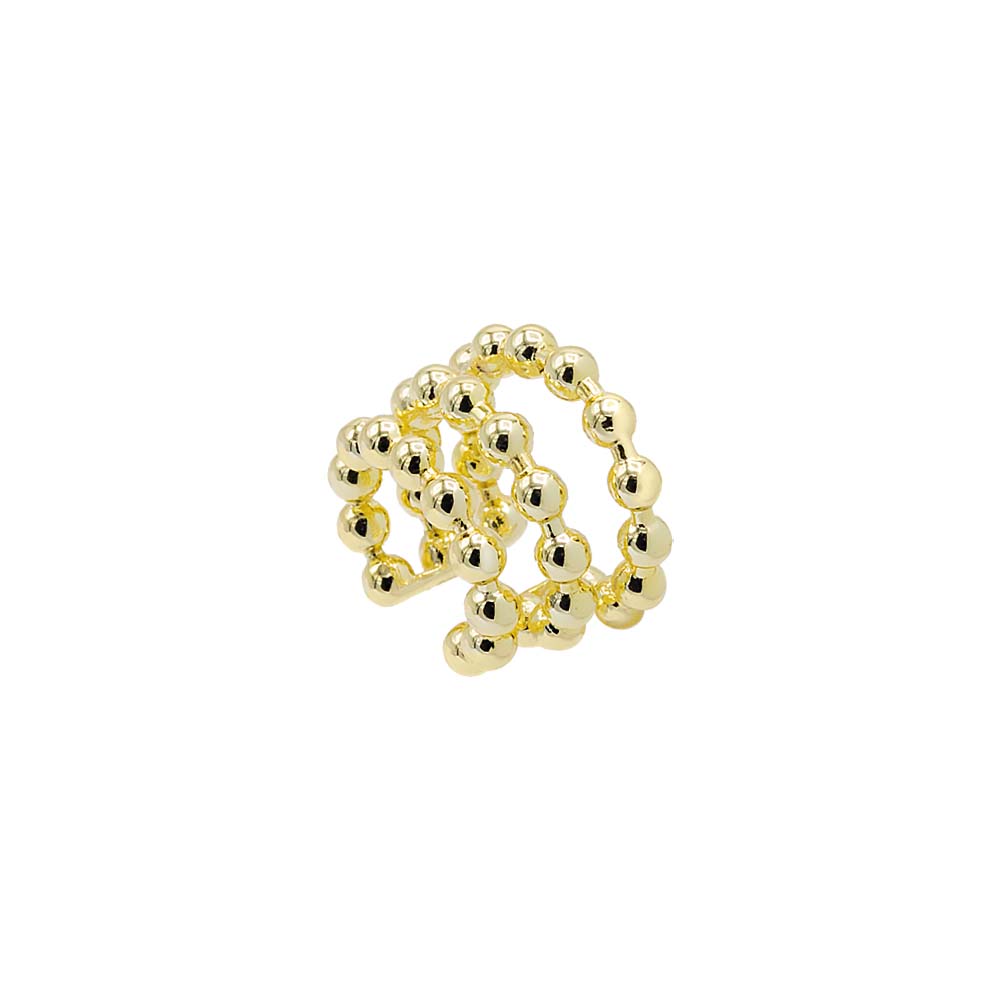 Gold Triple Beaded Ear Cuff - Adina Eden's Jewels