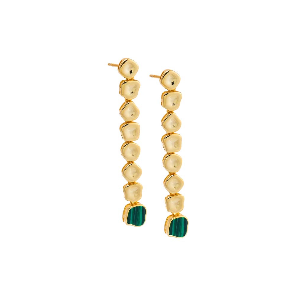 Malachite Solid Multi Shape Colored Drop Stud Earring - Adina Eden's Jewels