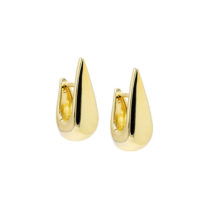 Gold Graduated Teardrop Huggie Earring - Adina Eden's Jewels