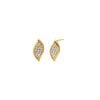 Diamond Pave Curved Marquise Stud Earring 14K - Adina Eden's Jewels