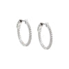 Silver / 20MM Fancy Thin CZ Hoop Earring - Adina Eden's Jewels