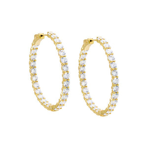 Gold Fancy Tennis Hoop Earring - Adina Eden's Jewels