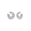Silver Fancy Colored Pear Accented Loop Stud Earring - Adina Eden's Jewels