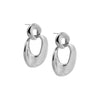 Silver Solid Flattened Cutout Drop Stud Earring - Adina Eden's Jewels