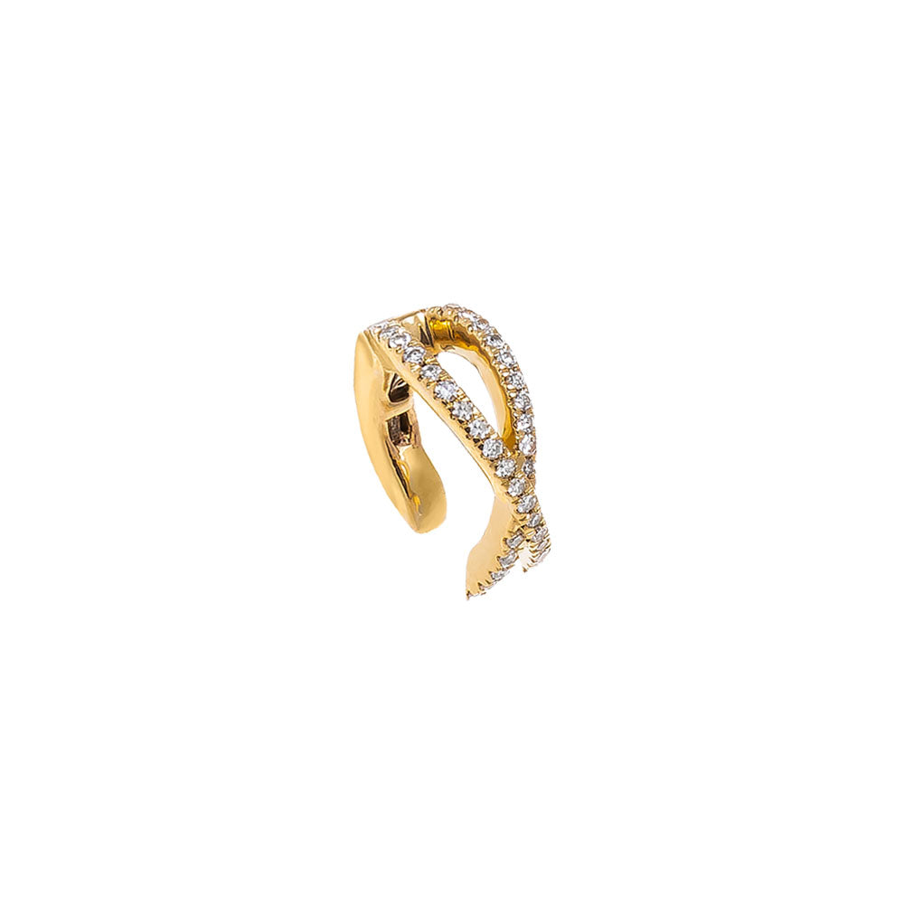 14K Gold Diamond Pave X Ear Cuff 14K - Adina Eden's Jewels