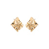 Gold Fluid Square Shape Drop Stud Earring - Adina Eden's Jewels