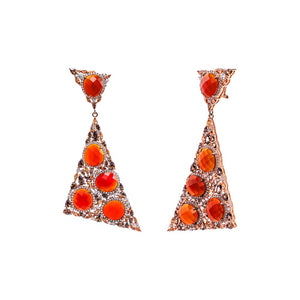 Coral Coral Fancy Drop Stud Earring - Adina Eden's Jewels