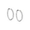 Silver / 30MM Fancy Baguette Open Hoop Earring - Adina Eden's Jewels