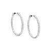Silver / 38MM Fancy Baguette Open Hoop Earring - Adina Eden's Jewels