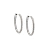 Silver CZ Pave Rounded Open Hoop Earring - Adina Eden's Jewels
