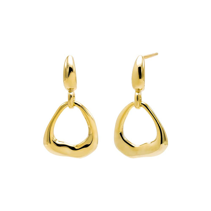 Gold Open Pendant Drop Stud Earring - Adina Eden's Jewels