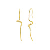 Gold Solid Curved Drop Flow Earring - Adina Eden's Jewels