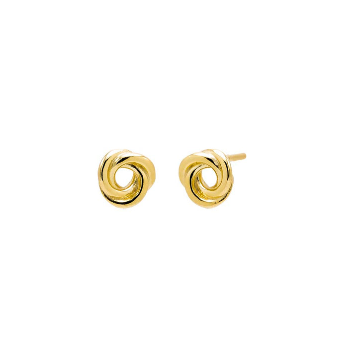 Gold Solid Intertwined Circle Stud Earring - Adina Eden's Jewels