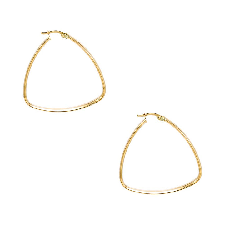  Squared Triangle Shape Hoop Earring 14K - Adina Eden's Jewels