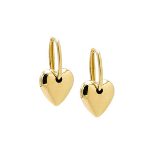  Puffy Heart Oval Huggie Earring 14K - Adina Eden's Jewels