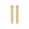 Gold Knot Ball X Tennis Chain Drop Stud Earring - Adina Eden's Jewels