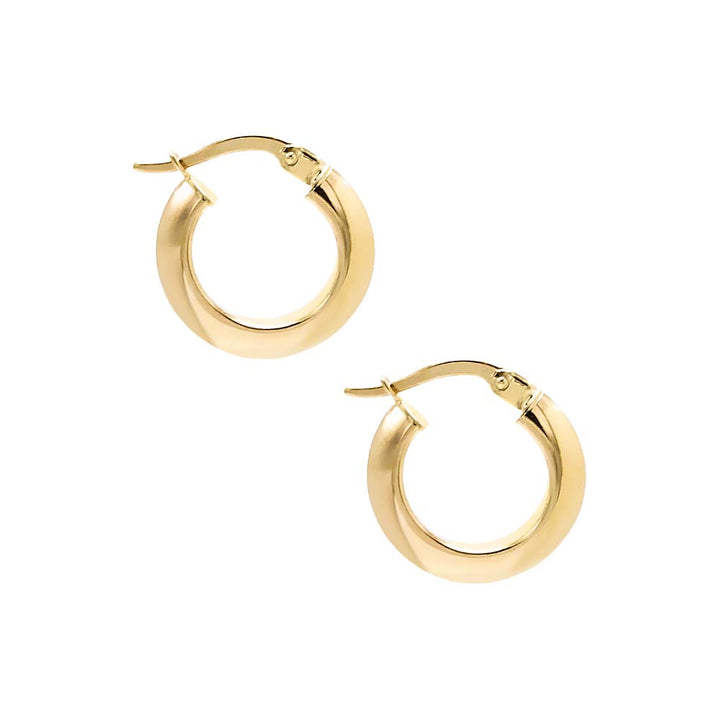  Solid Rounded Hollow Hoop Earring 14K - Adina Eden's Jewels