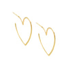 14K Gold / Medium Solid Open Heart Hoop Earring 14K - Adina Eden's Jewels