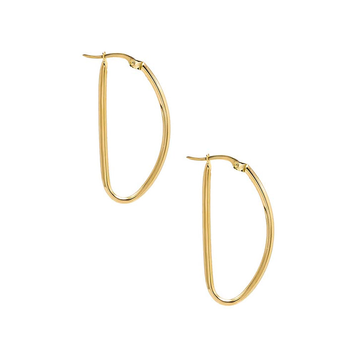  Solid Geometric Shape Hoop Earring 14K - Adina Eden's Jewels
