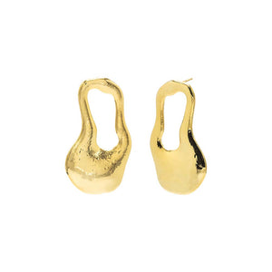 Gold Graduated Open Squiggly Stud Earring - Adina Eden's Jewels