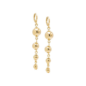 Gold Graduated Ball Chain Drop Huggie Earring - Adina Eden's Jewels