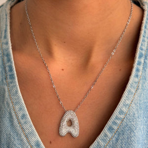 Pave XL Initial Pendant Necklace - Adina Eden's Jewels