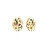 Multi-Color Colored Scattered Multi Shape Pebble Stud Earring - Adina Eden's Jewels