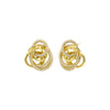 Gold Solid/Pave Intertwined Circle Stud Earring - Adina Eden's Jewels