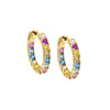 Multi Color Pastel Colored Tennis Hoop Earring - Adina Eden's Jewels