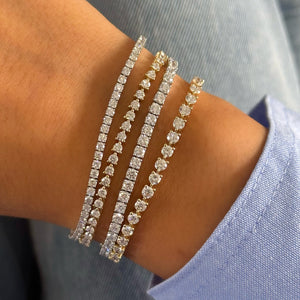 Lab Grown Diamond Four Prong Tennis Bracelet 14K - Adina Eden's Jewels