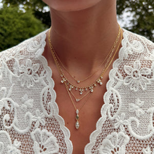 CZ Pave Marquise Stone Drop Necklace - Adina Eden's Jewels